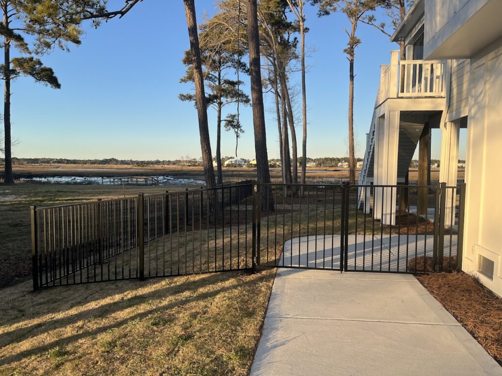 Aluminum fence installation in Wilmington NC